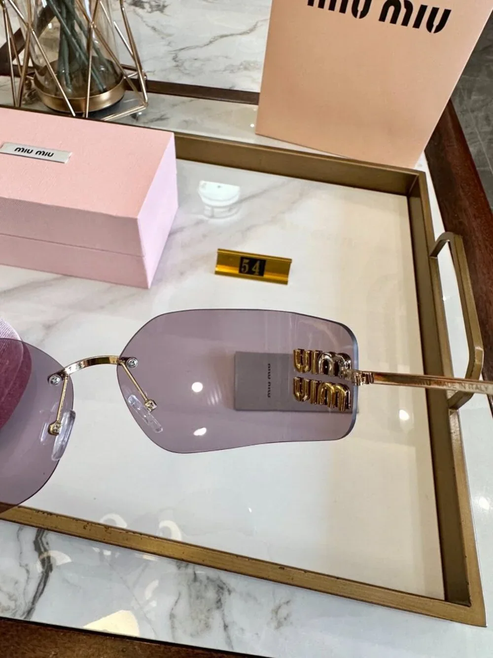 Miu Miu Rimless Gradient Sunglasses